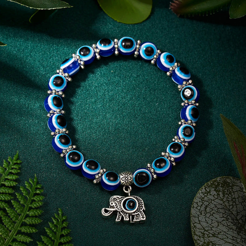 Skorter | Turkish Lucky Eye Pendant Beaded Elastic Charm Bracelets