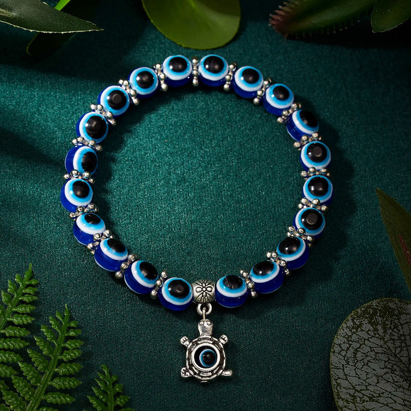 Skorter | Turkish Lucky Eye Pendant Beaded Elastic Charm Bracelets