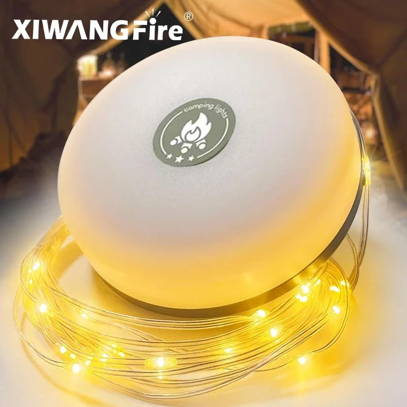 Skorter | CampBeam LED Outdoor String Lights – Rechargeable Waterproof Lights with Magnetic Hooks & 5 Lighting Modes