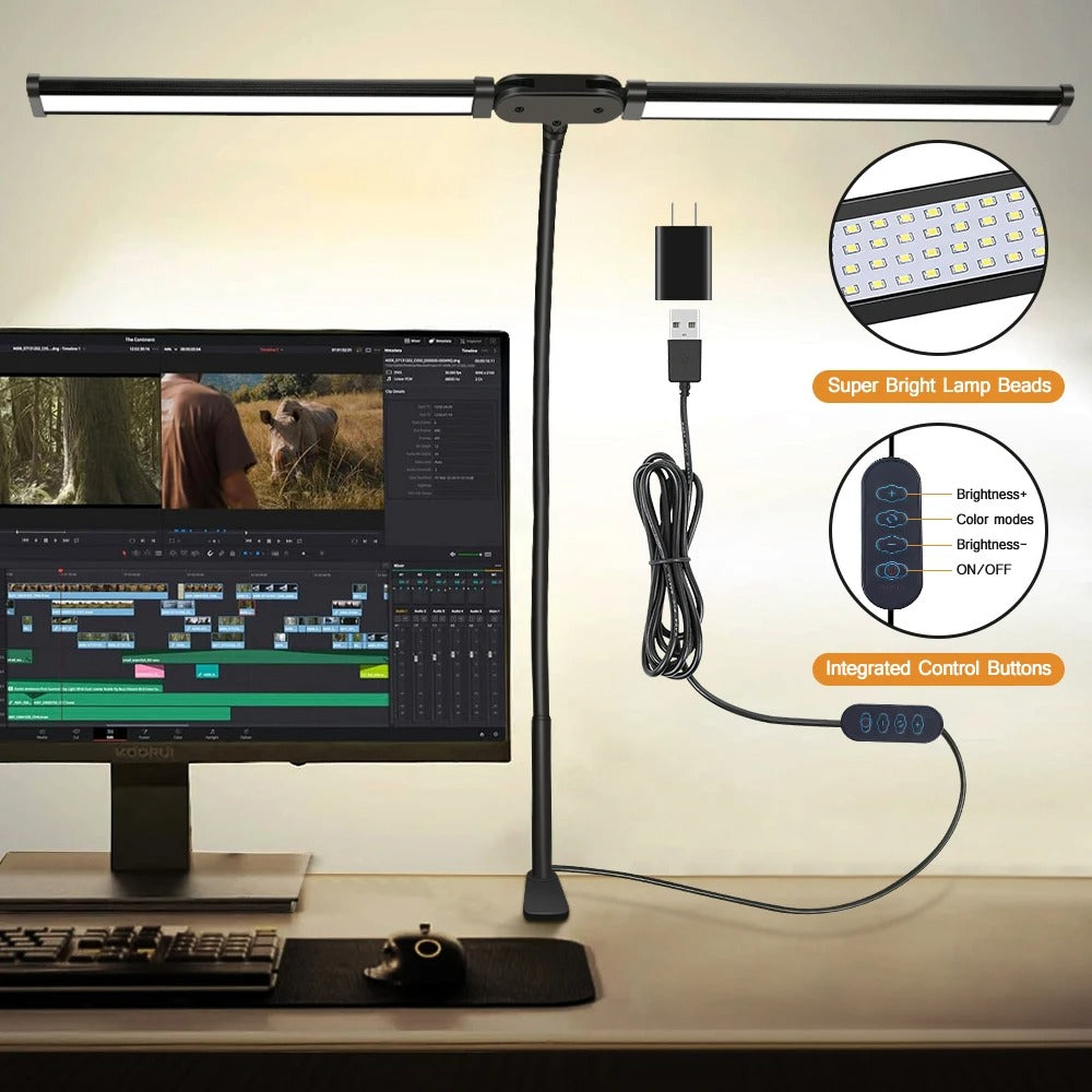 Skorter | Double-Head LED Desk Lamp | Lighting Solution for Study, Work & Office Use