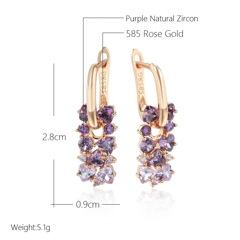 Skorter | Enchanting Purple Zircon Fashion Drop Earrings For Women