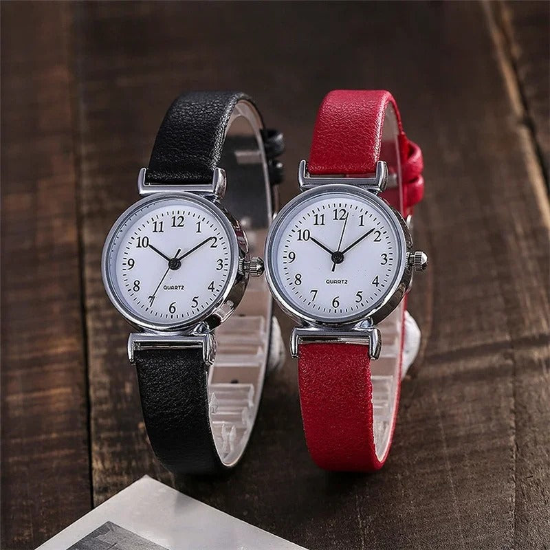 Skorter | Minimalist Easy To Read Dial Leather Strap Band Quartz Watches
