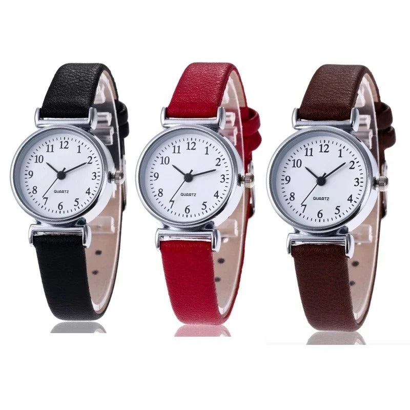 Skorter | Minimalist Easy To Read Dial Leather Strap Band Quartz Watches