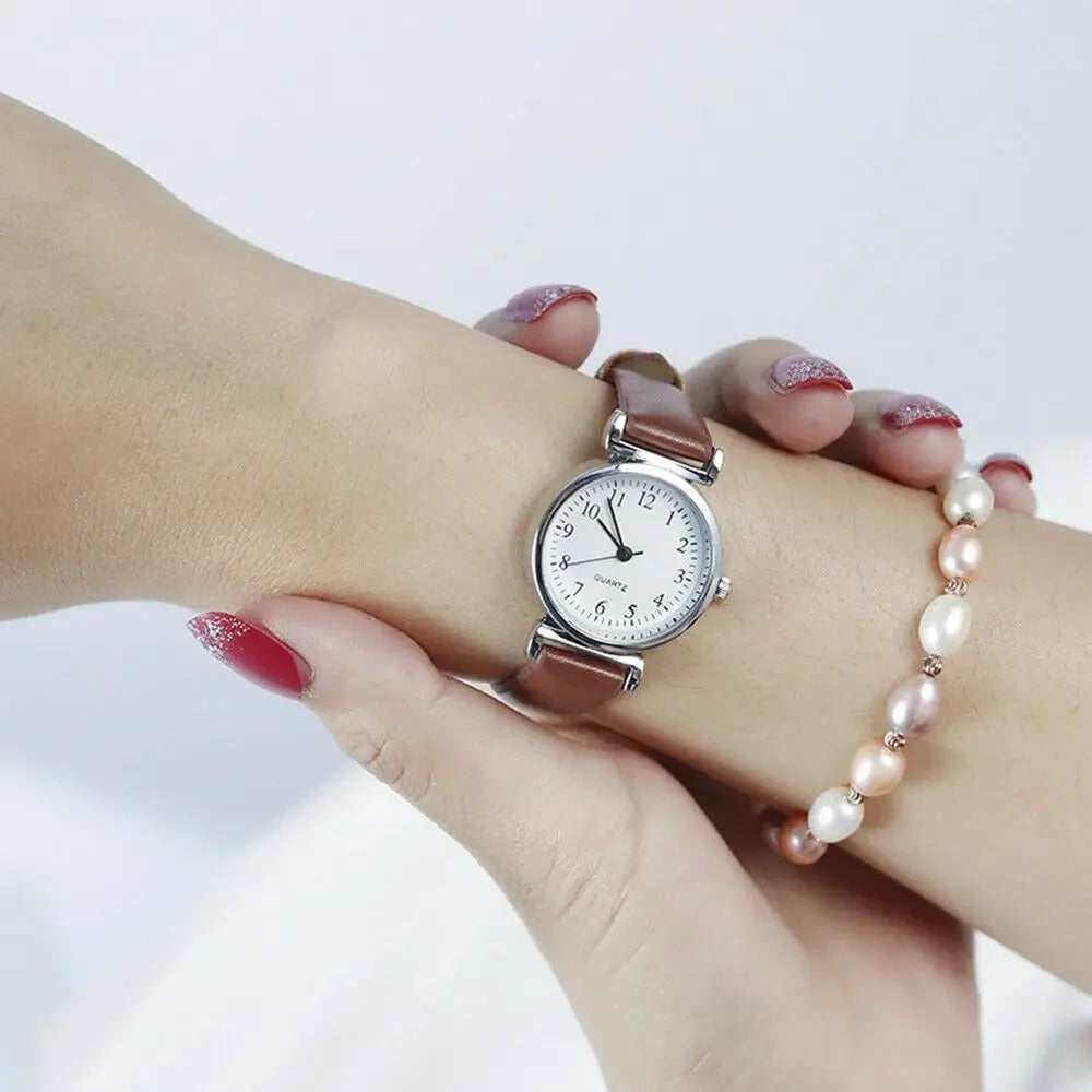 Skorter | Minimalist Easy To Read Dial Leather Strap Band Quartz Watches