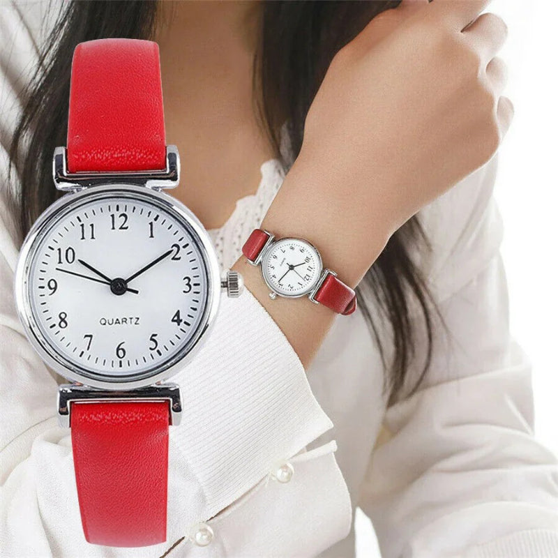 Skorter | Minimalist Easy To Read Dial Leather Strap Band Quartz Watches