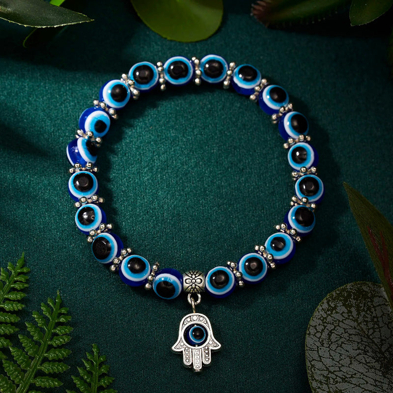 Skorter | Turkish Lucky Eye Pendant Beaded Elastic Charm Bracelets