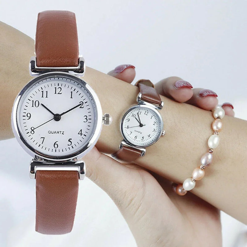Skorter | Minimalist Easy To Read Dial Leather Strap Band Quartz Watches