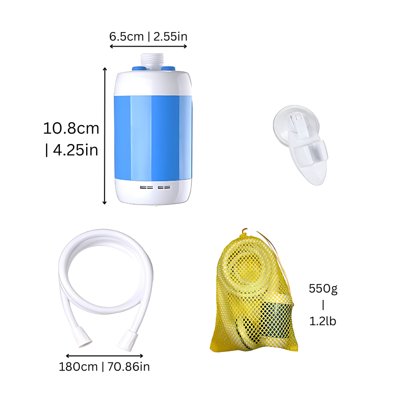Skorter | AquaJet Portable Outdoor Shower – Rechargeable Travel Camping Shower with Adjustable Flow