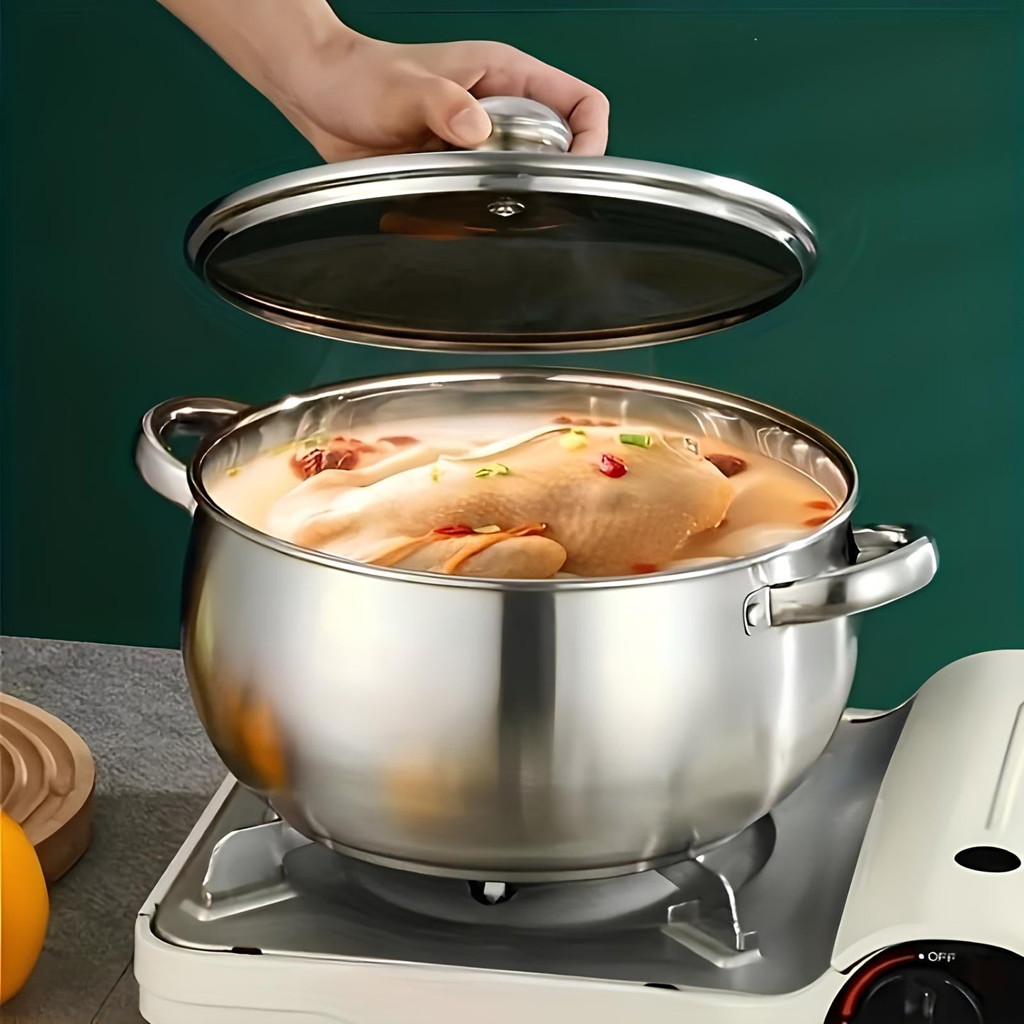 Skorter base 24 cm in stainless steel for all heat sources