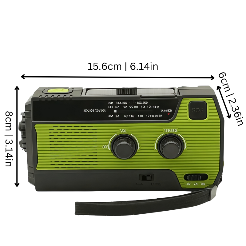Skorter | All-In-One Emergency Radio | 4000mAh Battery, Solar & Hand Crank Charging for Outdoor Adventures and Emergency Preparedness
