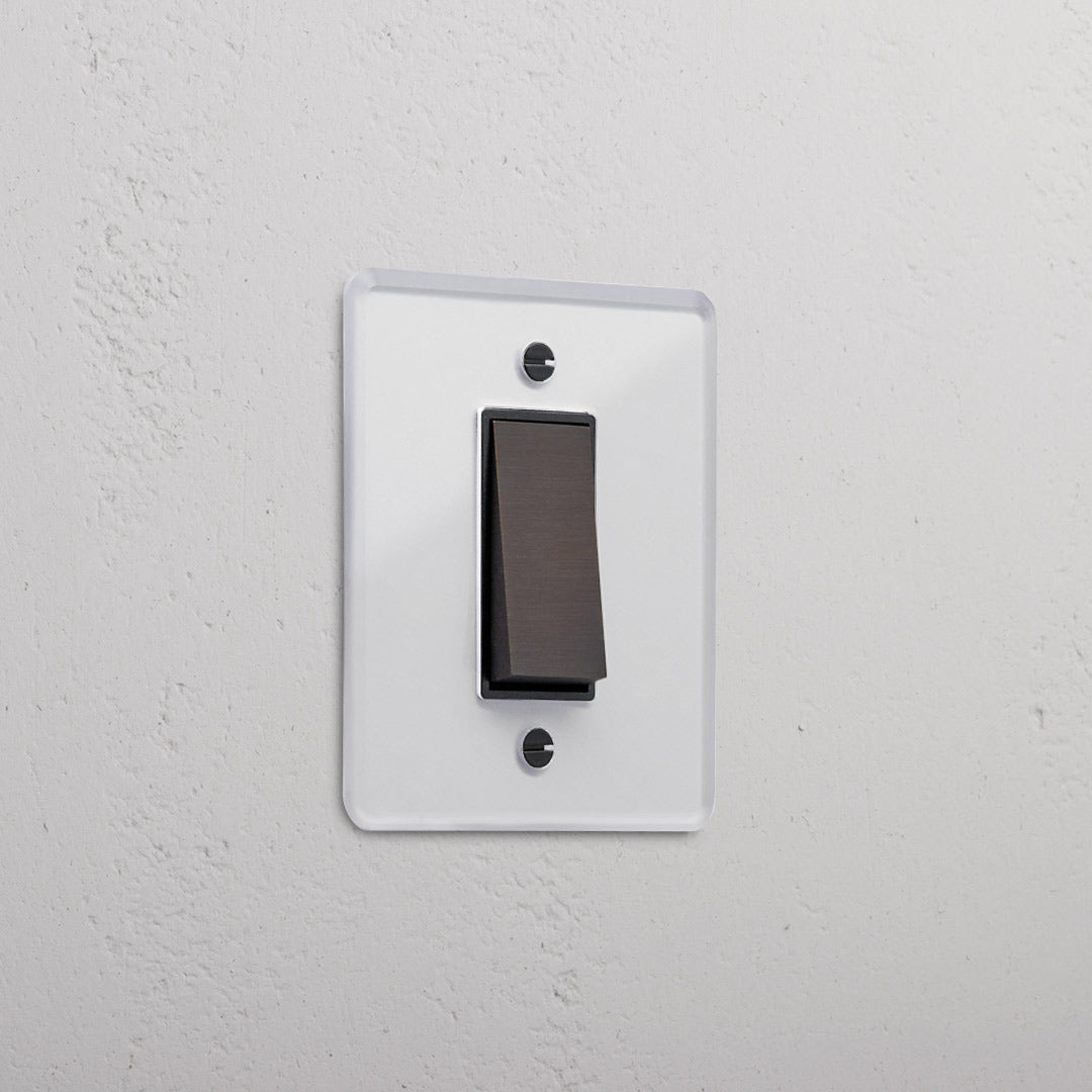 Skorter | 1G To Way Rocker Slimline Switch - Clear Bronze Black