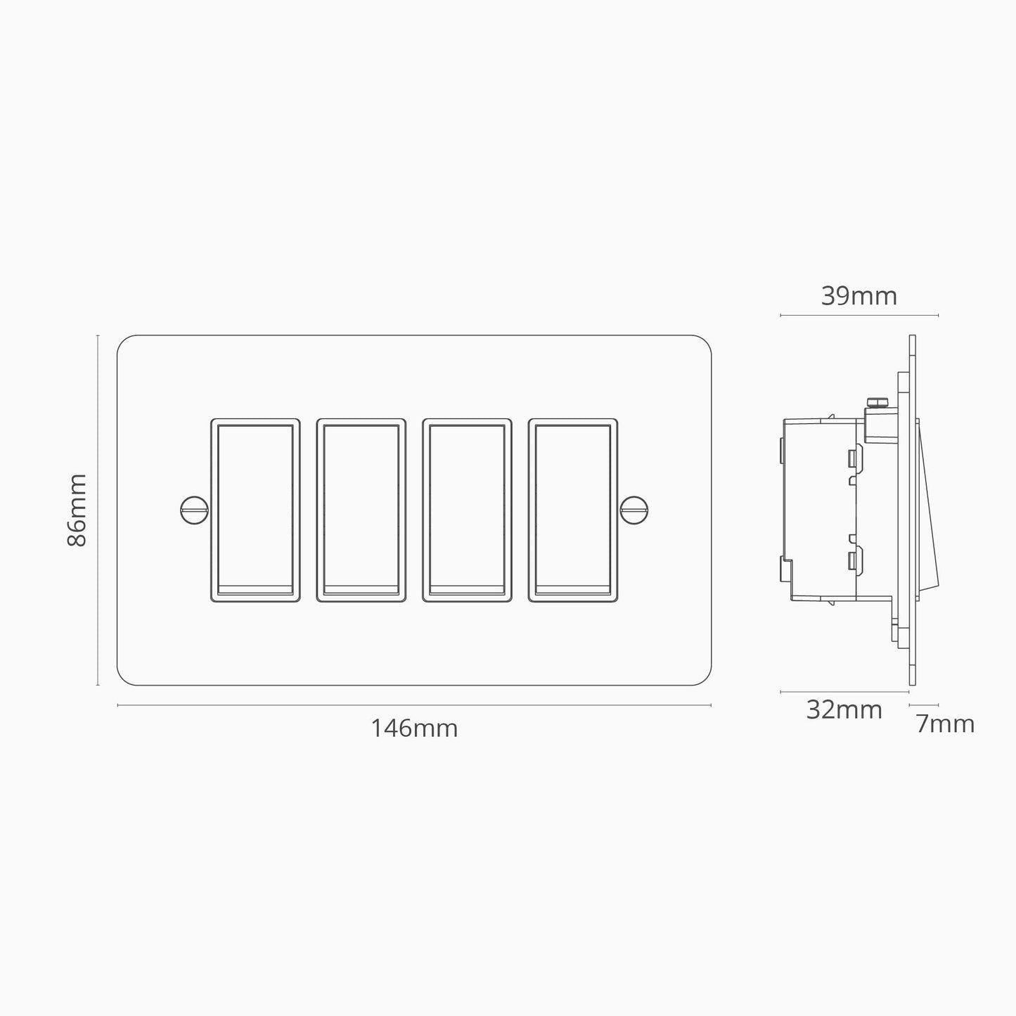 Skorter | 4G Two-way Rocker Switch - Malbar Antique Brass Black