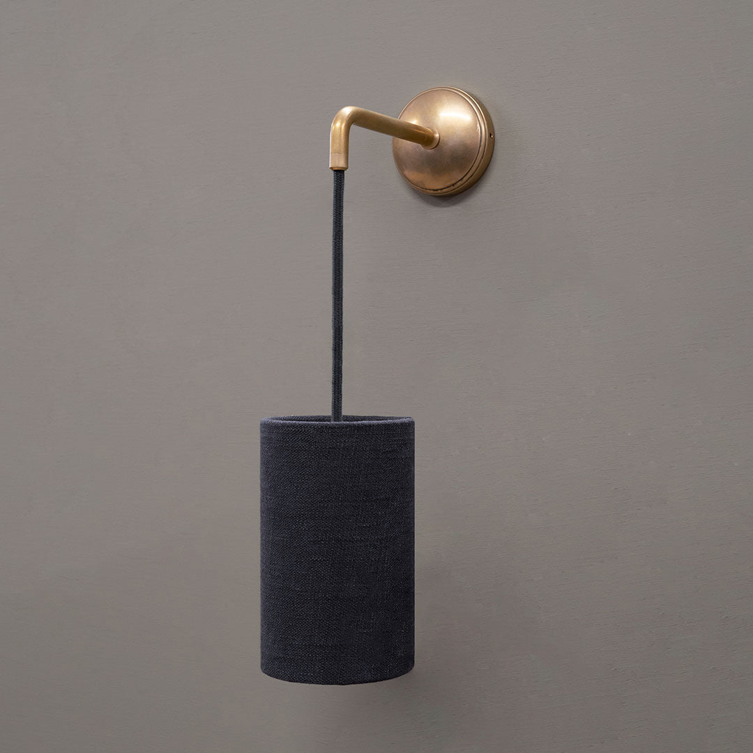 Skorter | Primrose Small Hanging Wall Lamp Basalt Gray - Antique Brass