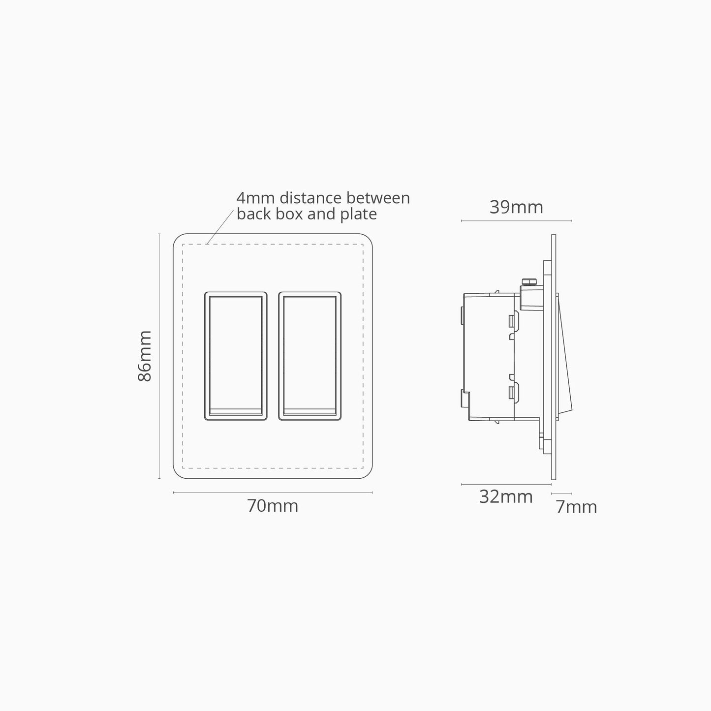 Skorter | 2G Two Way Rocker Slimline Switch - Malbar Bronze Black