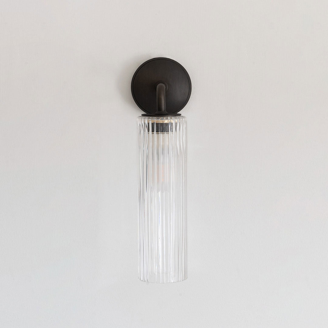 Skorter | Claremont Small Wall Lamp Fluted Glass - Bronze