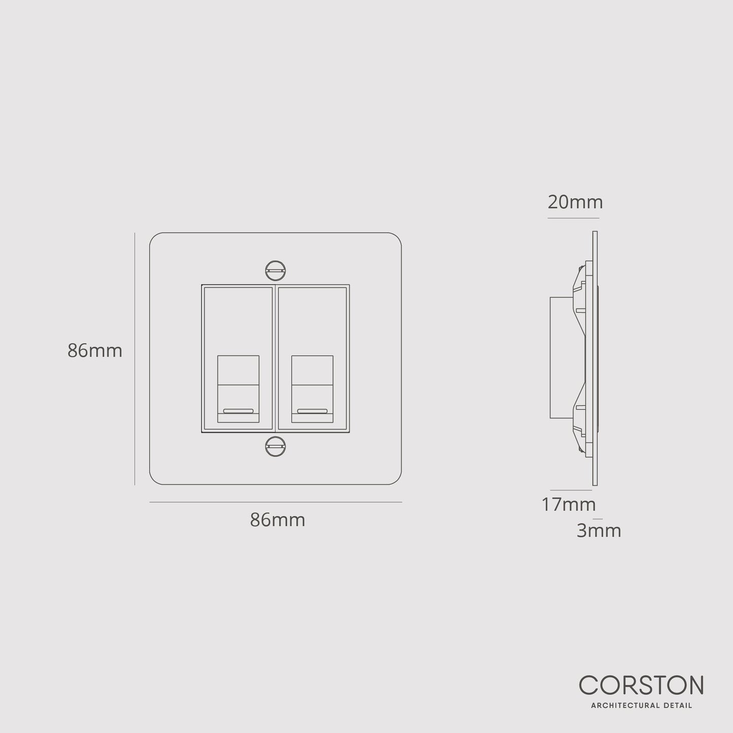 Skorter | 2x CAT6 Connector - Antique Brass Black