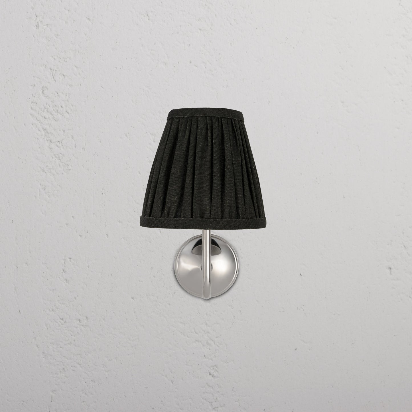 Skorter | Malvern Small Wall Lamp Pleated Deep Green - Polished Nickel