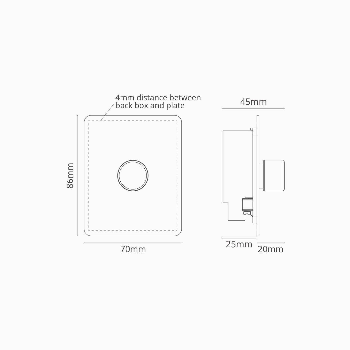 Skorter | 1G Dimmer Slimline Switch - Malbar Bronze