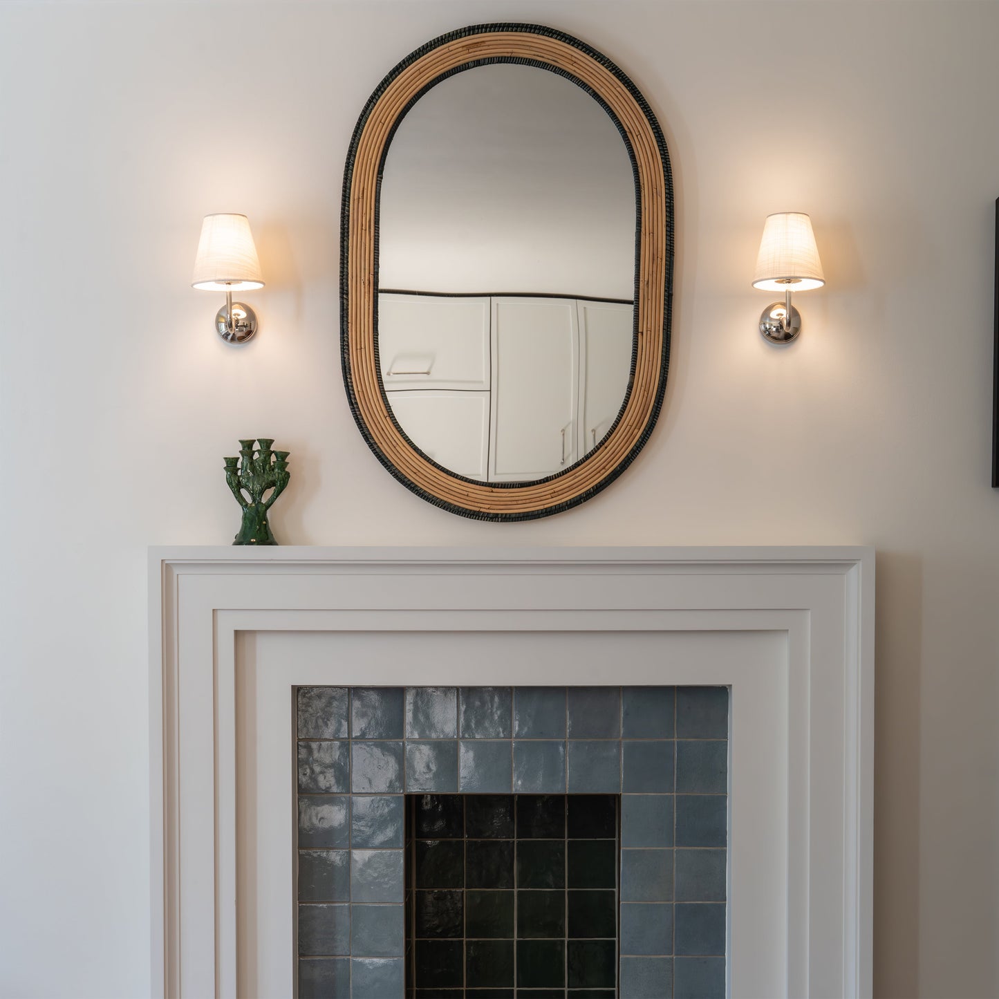 Skorter | Malvern Small Wall Lamp Alabaster White - Polished Nickel