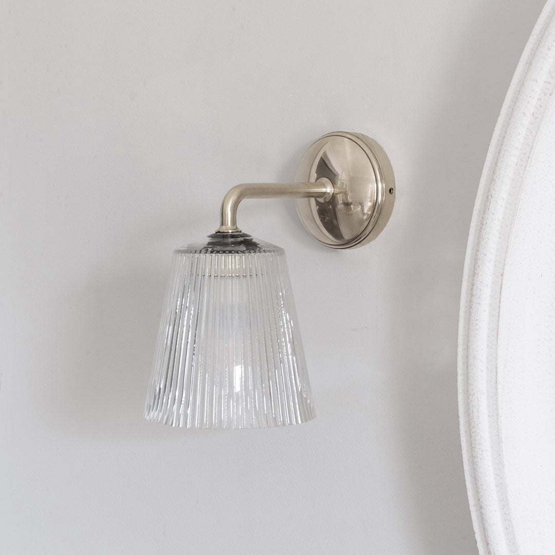 Skorter | Richmond Small Wall Lamp Fluted Glass - Polished Nickel