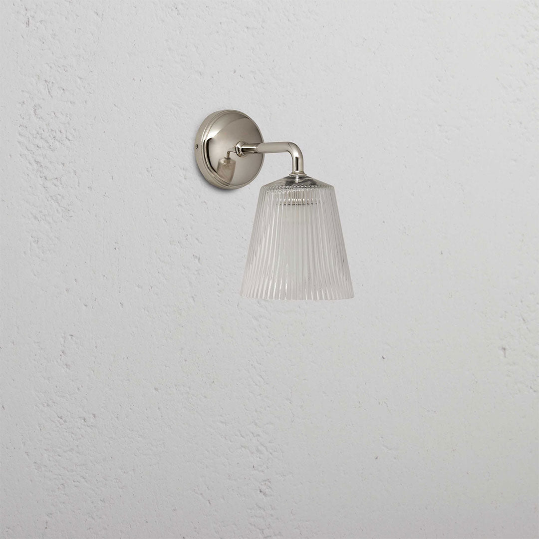 Skorter | Richmond Small Wall Lamp Fluted Glass - Polished Nickel
