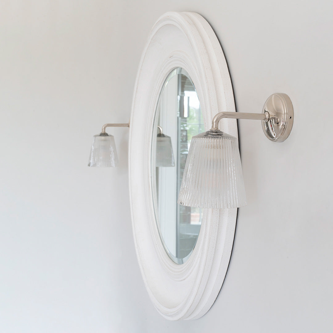 Skorter | Richmond Small Wall Lamp Fluted Glass - Polished Nickel