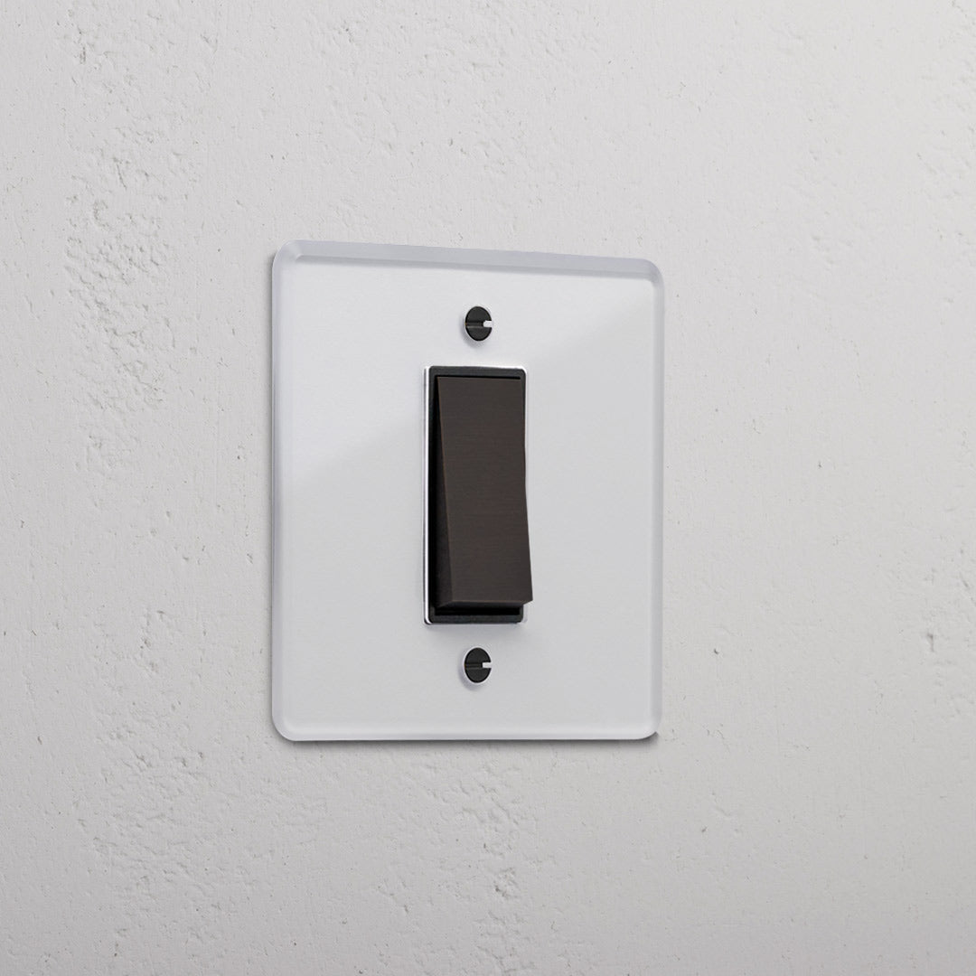 Skorter | 1G Center Retractive Rocker Switch - Clear Bronze Black