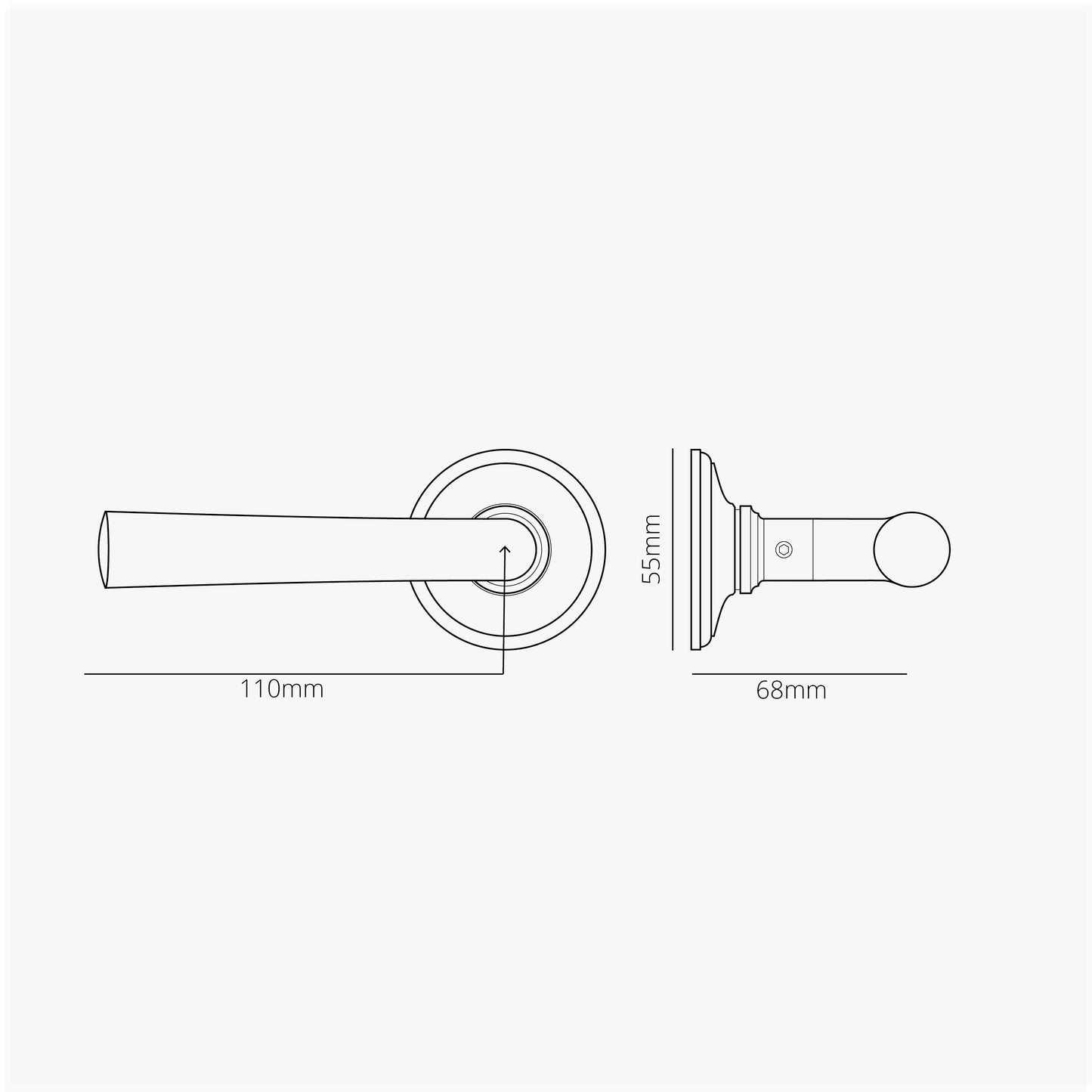 Skorter | Apsley Origin Door Handle - Polished Nickel