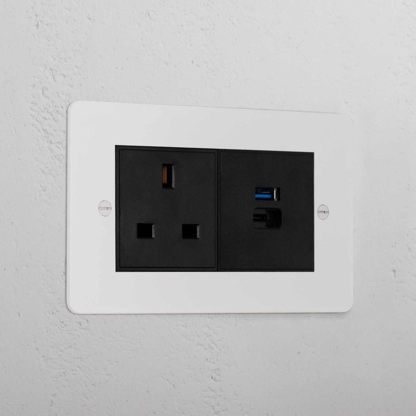 Skorter | 13A Socket + USB A+C Fast Charging - Malbar Black