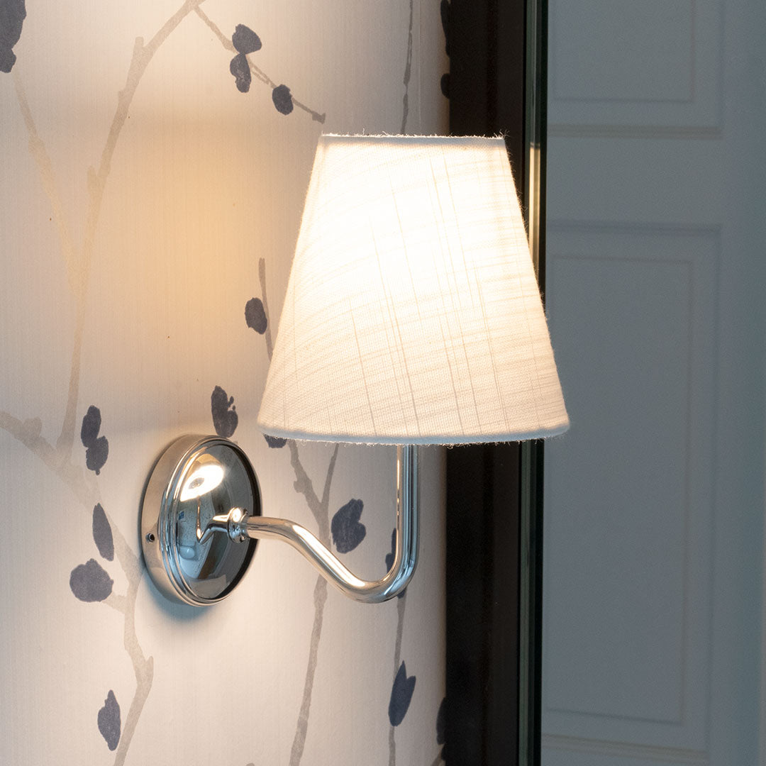 Skorter | Malvern Small Wall Lamp Alabaster White - Polished Nickel