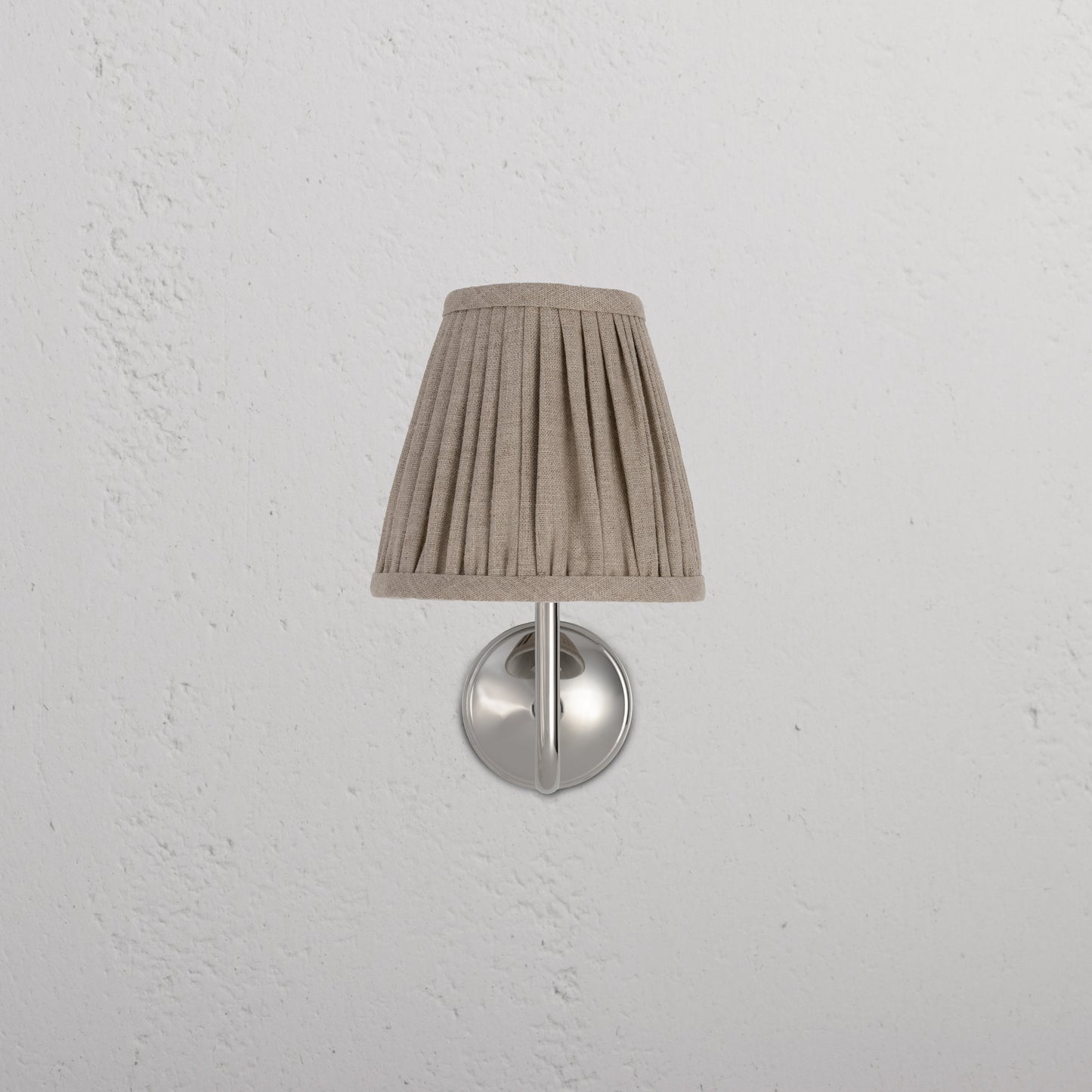 Skorter | Malvern Small Wall Lamp Pleated Natural Beige - Polished Nickel
