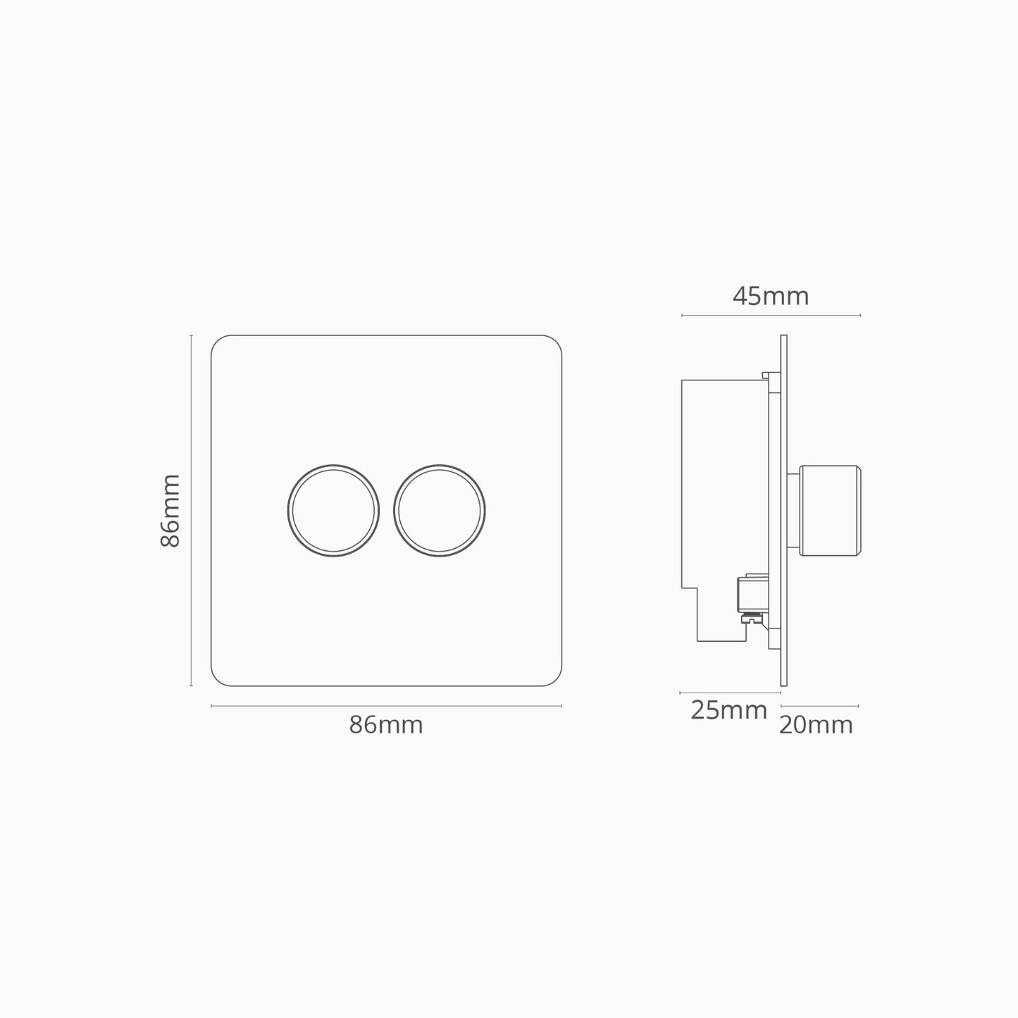 Skorter | 2G Dimmer Switch - Malbar Polished Nickel