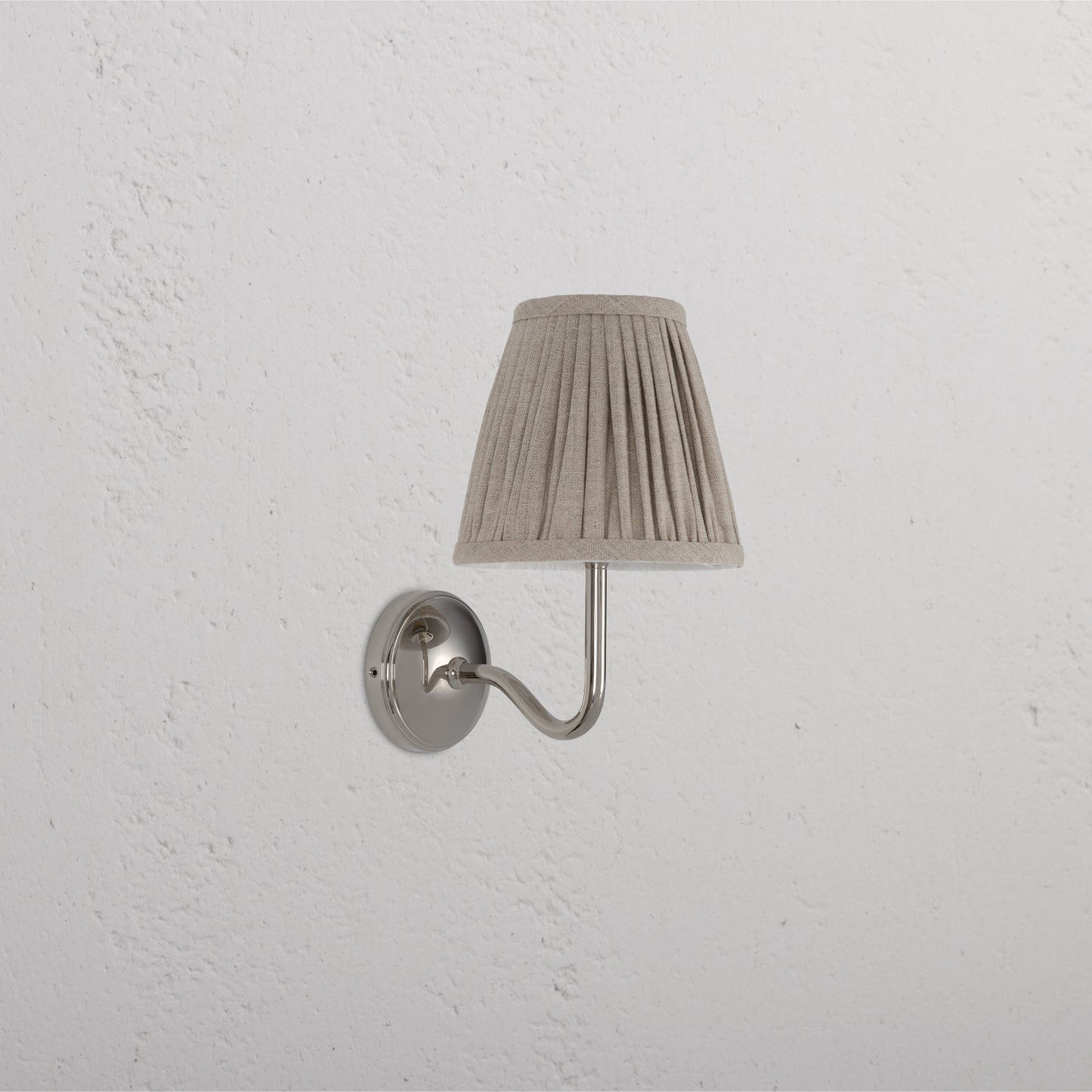 Skorter | Malvern Small Wall Lamp Pleated Natural Beige - Polished Nickel