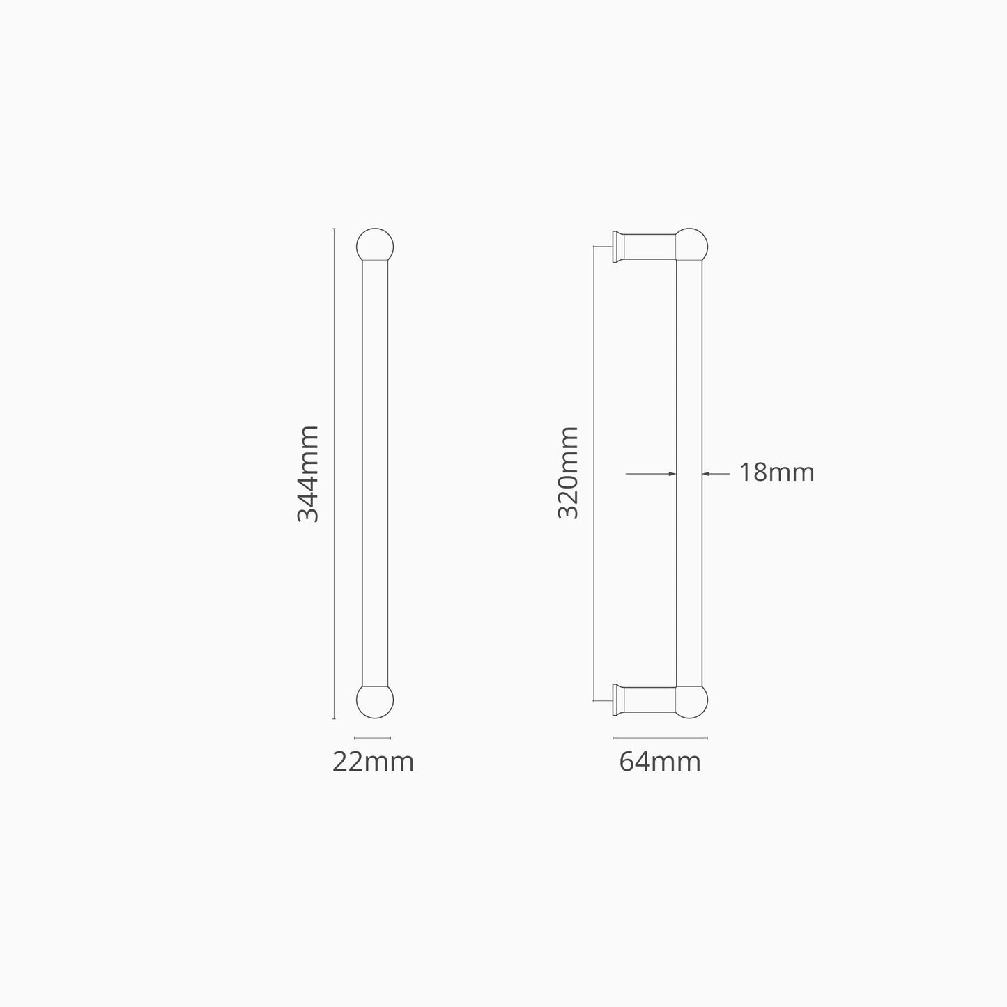 Skorter | Harper Simple Pull Handle 320mm - Bronze
