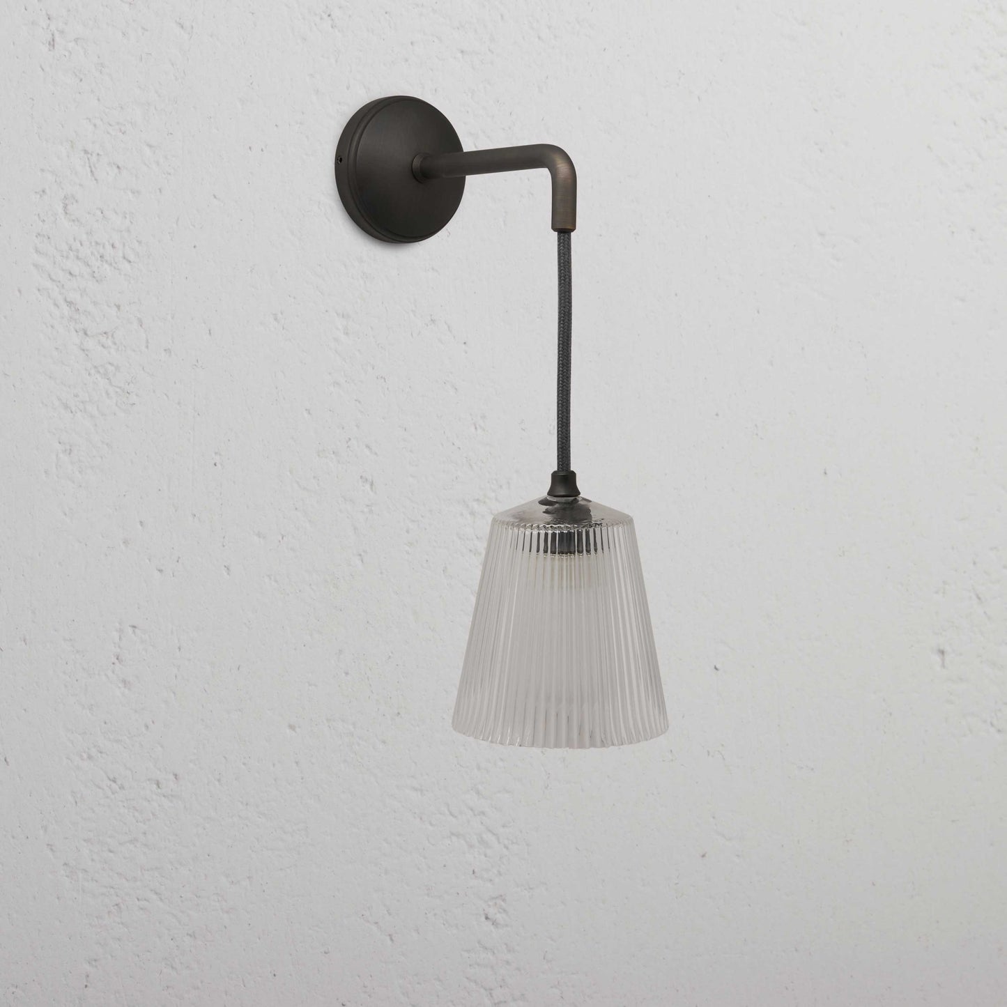Skorter | Richmond Small Hanging Wall Lamp Fluted Glass - Bronze