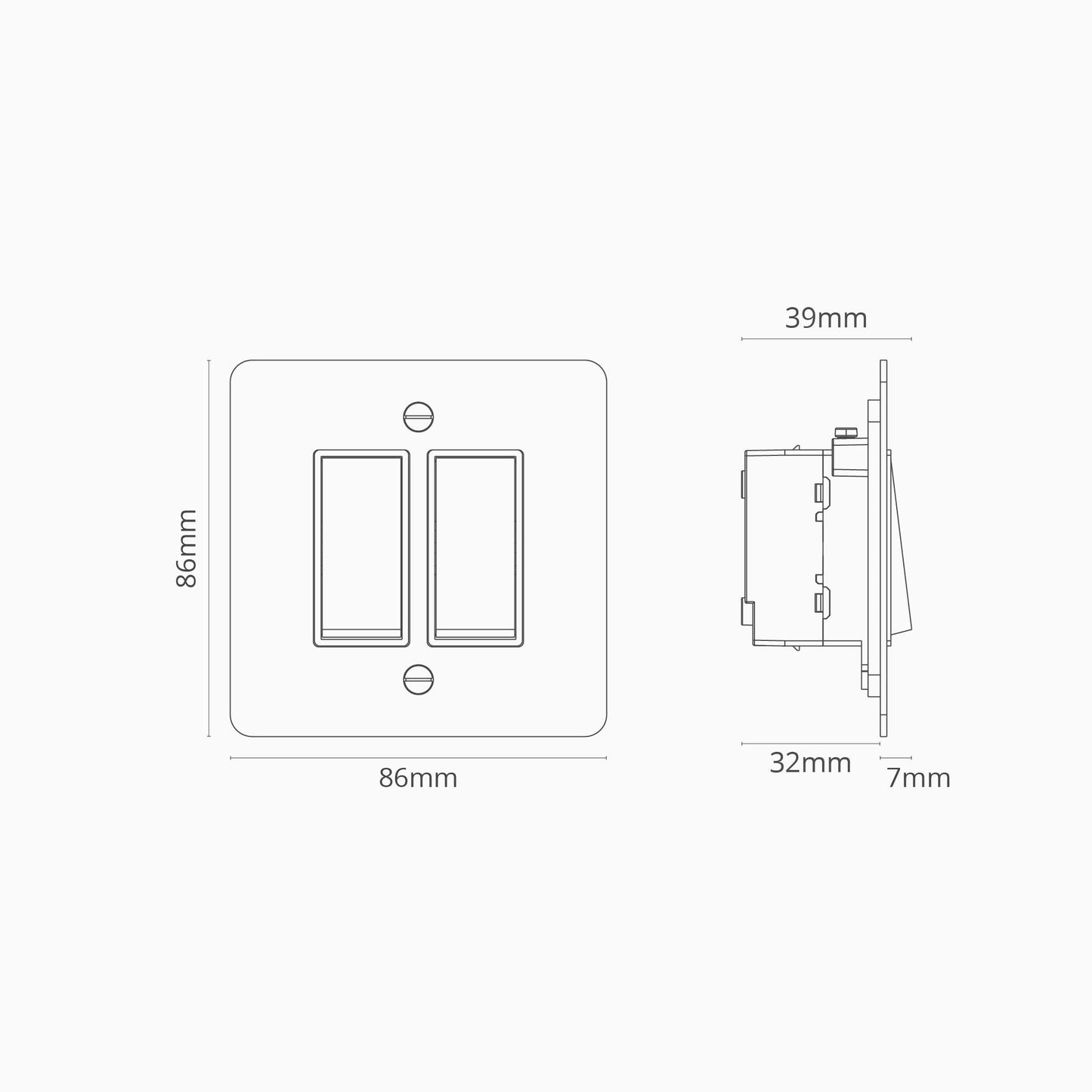Skorter | 2G Two Way Rocker Switch - Malbar Antique Brass White