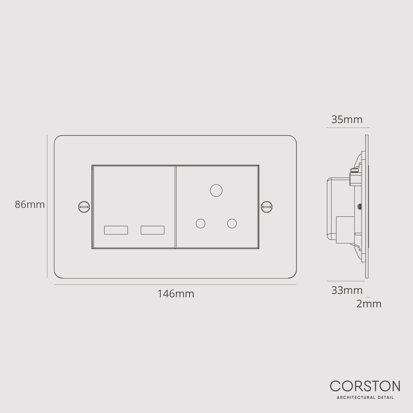 Skorter | 13A Socket + USB A+C Fast Charging - Malbar White