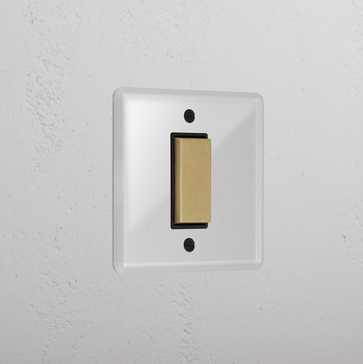 Skorter | 1G Center Retractable Rocker Switch - Clear Antique Brass Black