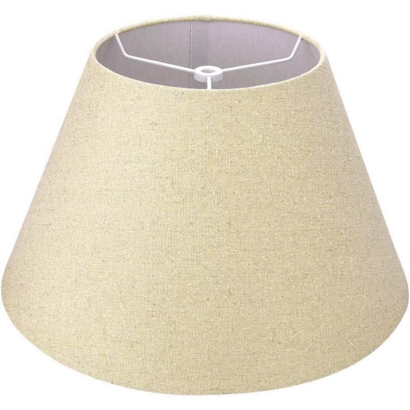 Medium Lamp Shade, Barrel Fabric Lampshade for Table Lamp and Floor Light, 7x13x7.8 inch, Natural Linen Hand Crafted, Spider (White) - SKØRTER