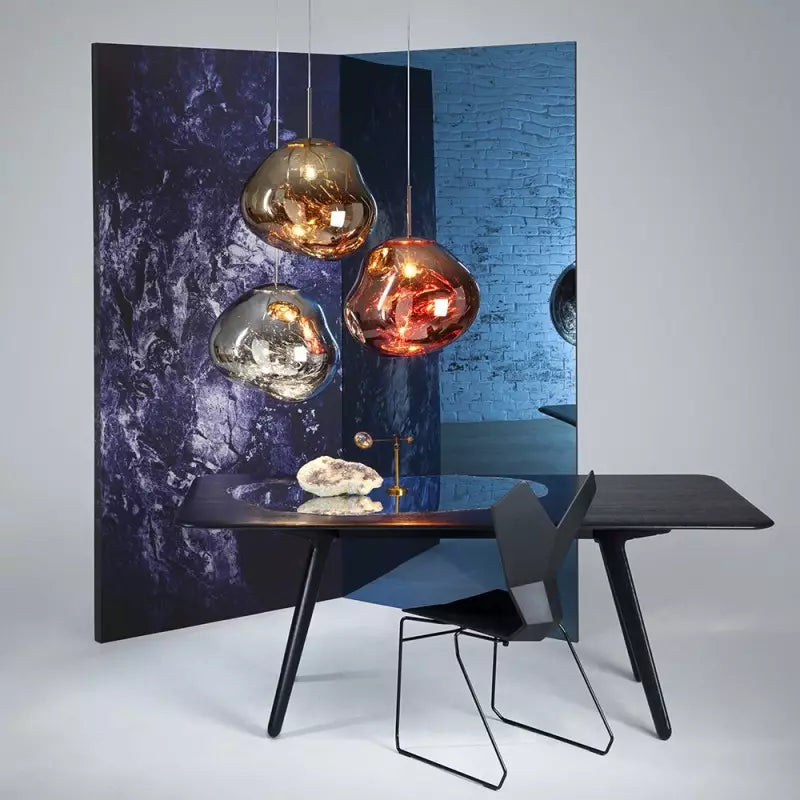 Skorter | Melt Pendant Light Fixture - Modern Glass Hanging Lamp for Kitchen Island & Dining Room