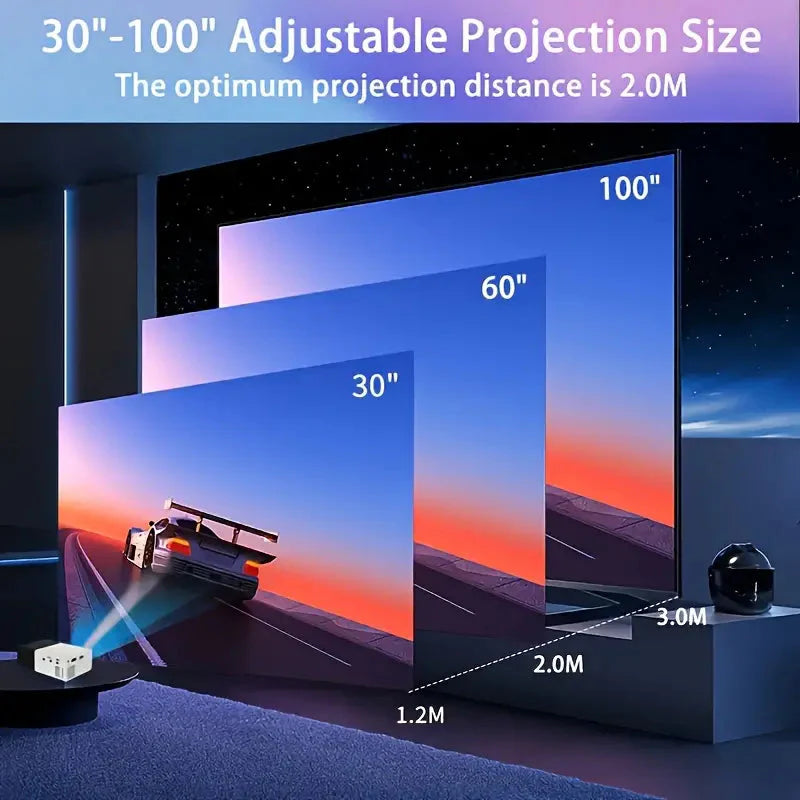 Skorter | Mini Portable High-Resolution Film Projector Bright 3000+ Lumen HD LED Light Source with USB