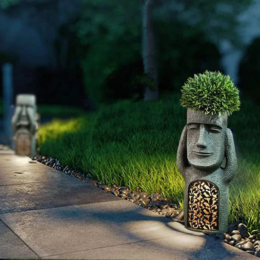 Skorter | MoaiGlow Easter Island Planter Statue with LED Light