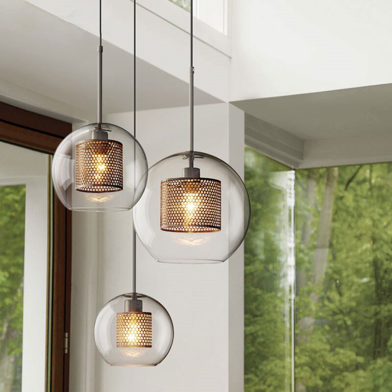 Modern Loft Glass Ball Pendant Light - SKØRTER