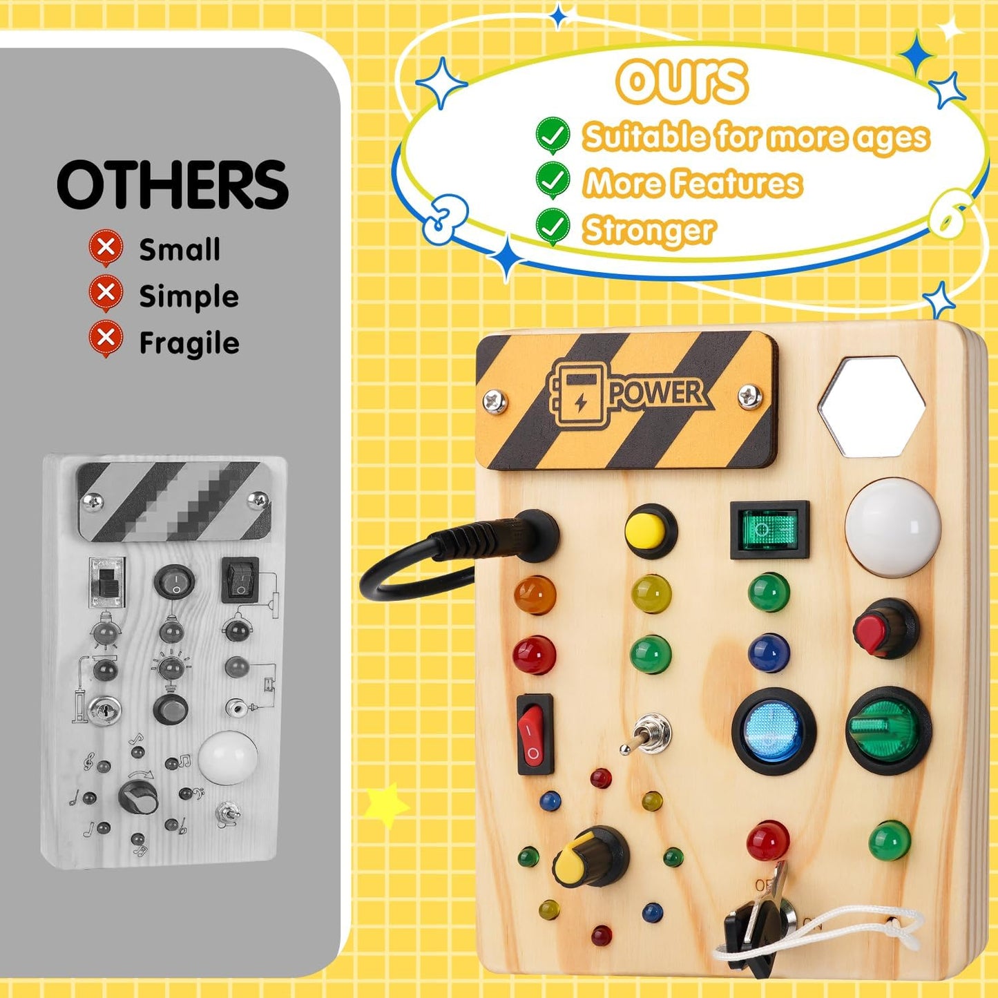 Skorter | Montessori Toddler Pinboard with LED Lighting - SparkleSense