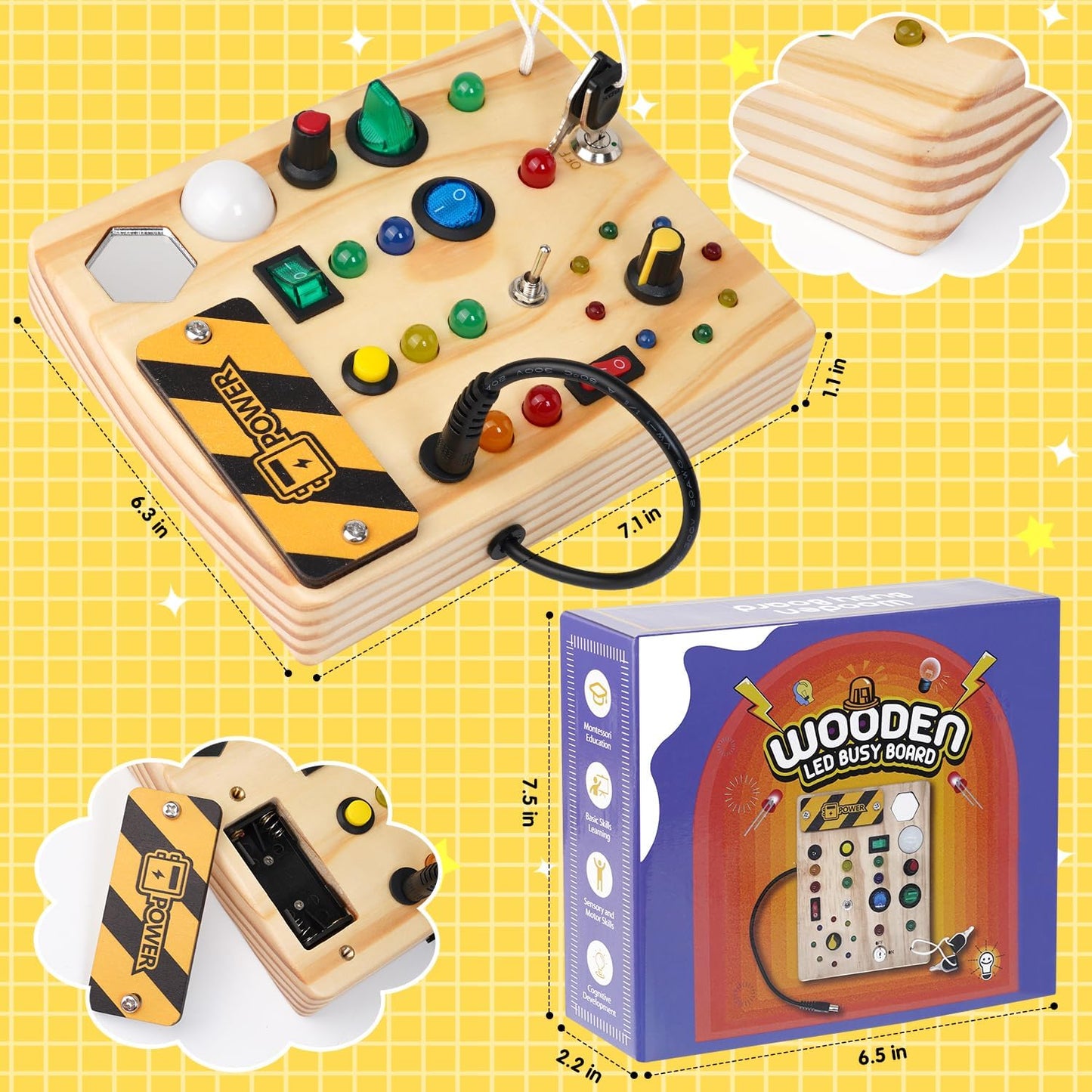 Skorter | Montessori Toddler Pinboard with LED Lighting - SparkleSense