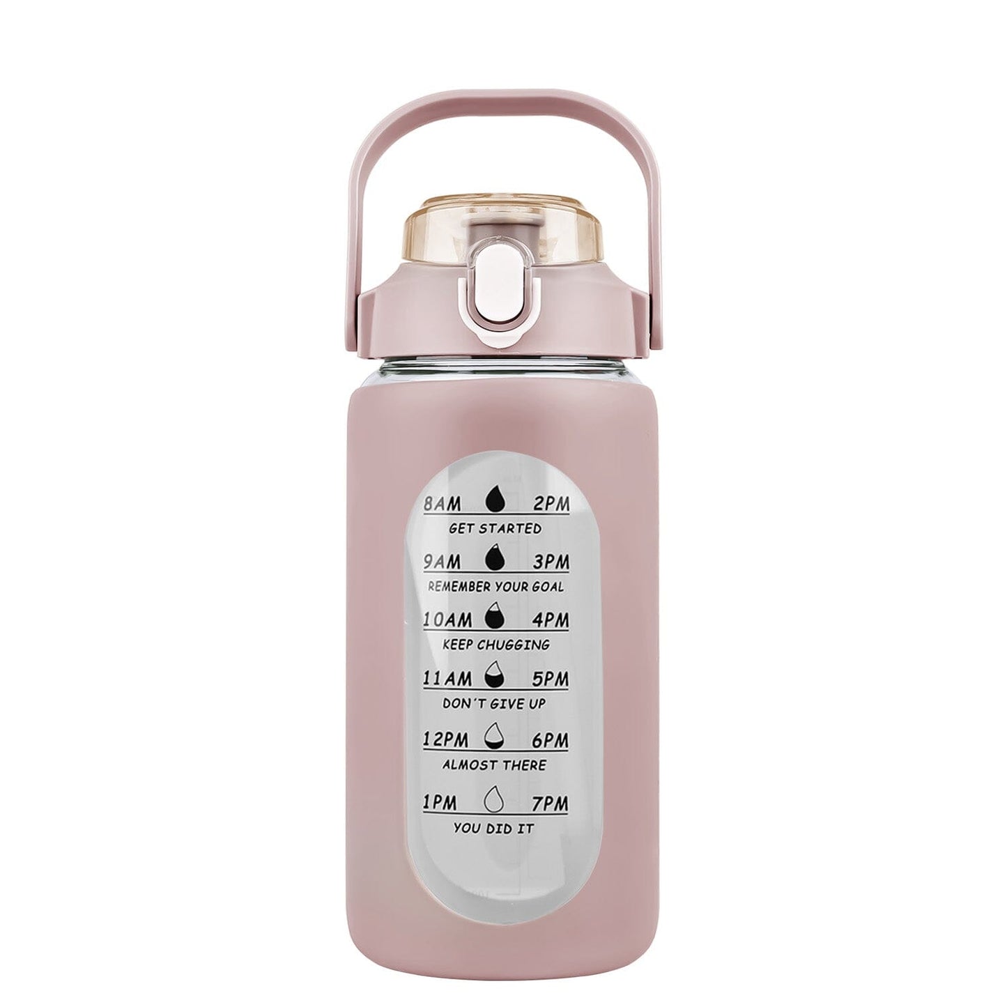 Skorter | Motivational Water Bottle Intake Tracker with Straw Time Marker Silicone Handle