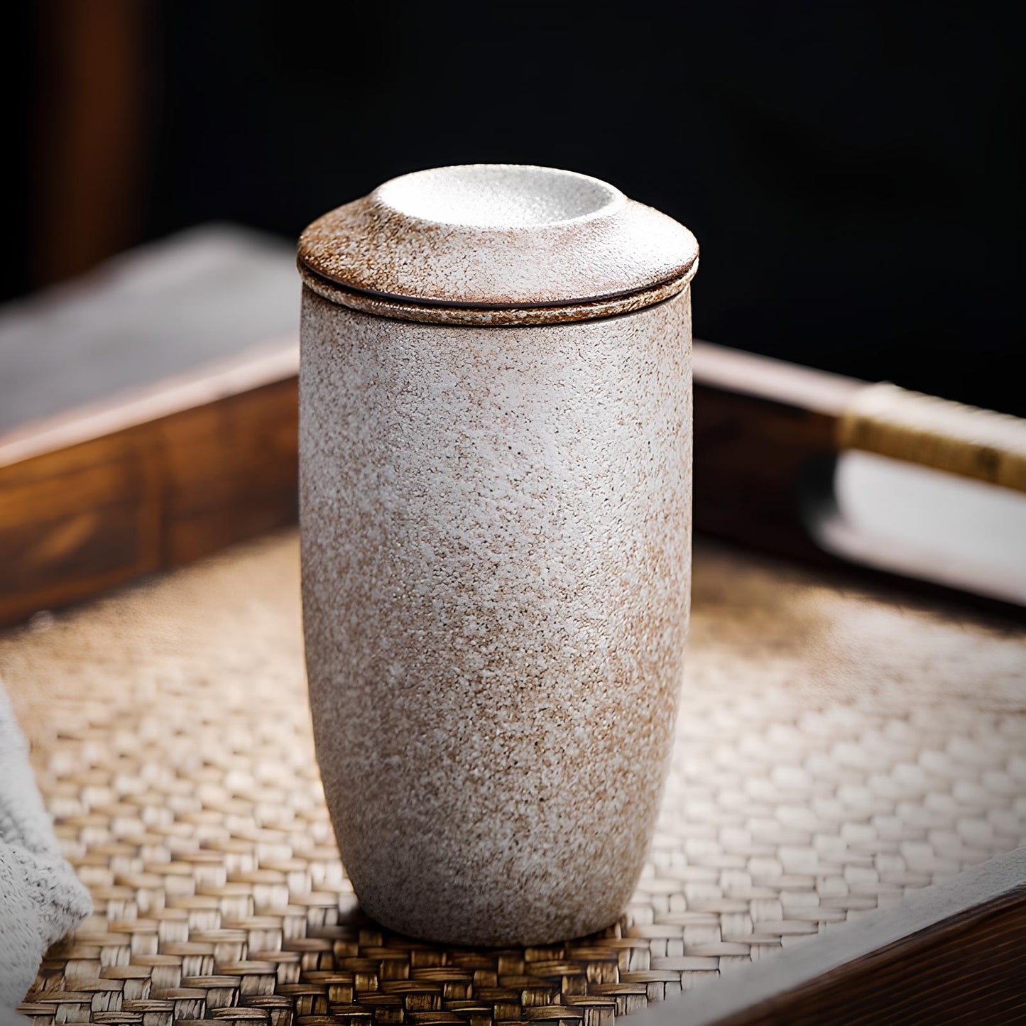 Skorter in ceramic with infuser and lid