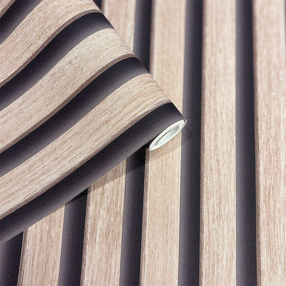 Skorter | Nolita Paneled Oak Effect Wallpaper