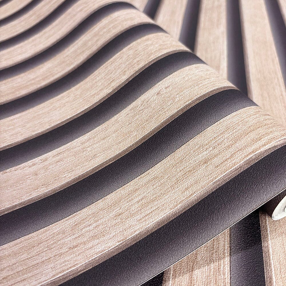 Skorter | Nolita Paneled Oak Effect Wallpaper