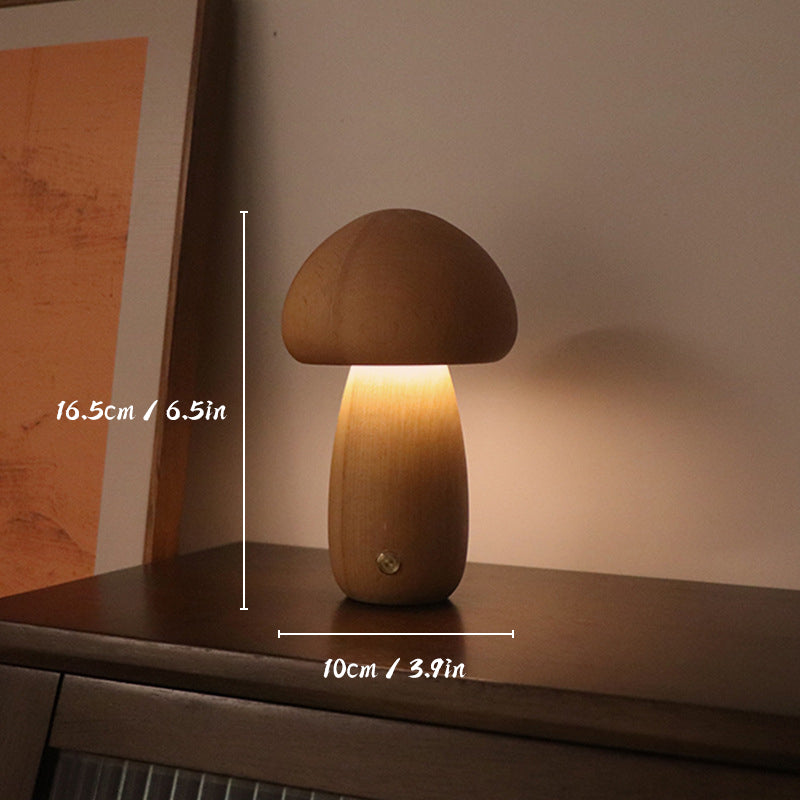 Skorter | table lamp with rechargeable wood and mushroom for a cozy atmosphere